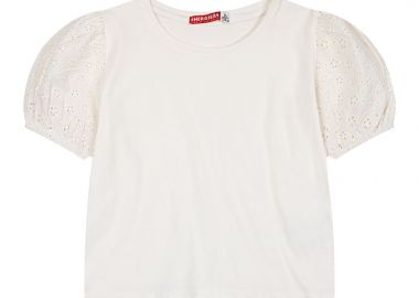 Παιδική μπλούζα με φουσκωτά μακίκια κεντημένα για κορίτσι | ΚΡΕΜ - Energiers - 